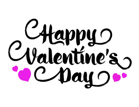vector inscription happy valentines day with heart
