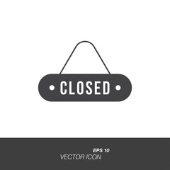 Plate closed icon in flat style isolated on white background.