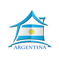 House icon made from the flag of argentina