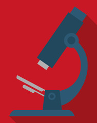 microscope over red background and shadow icon image vector illustration design 