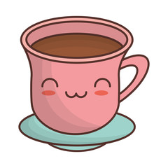 coffee cup kawaii icon image vector illustration design 