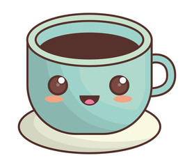 coffee cup kawaii icon image vector illustration design 