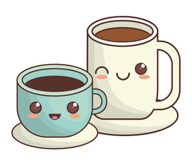 coffee cup kawaii icon image vector illustration design 