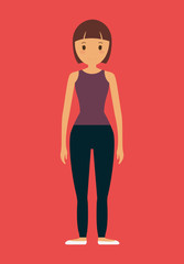 full body young woman over colored background  icon image vector illustration design 