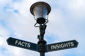 Facts versus Insights directional signs