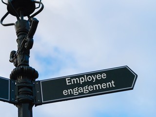 Employee Engagement directional sign on guidepost