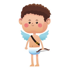 baby cupid cartoon icon over white background. colorful design. vector illustration