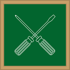 Construction screwdriver tool icon vector illustration graphic design