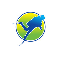 Scuba Diving Logo in Circle 