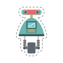 robot android automation icon cutting line vector illustration eps 10