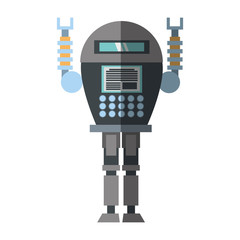 robotic system engineer shadow vector illustration eps 10