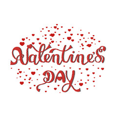 Inscription - Valentine's Day. Lettering design. Handwritten typography. Vector