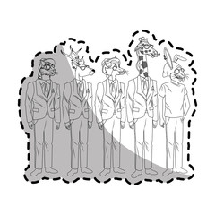 animals with hipster style over white background. vector illustration