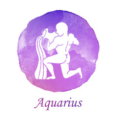 Color water symbol of water carrier to Aquarius of zodiac