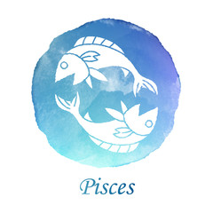 Color water symbol of bull to Taurus of zodiac and horoscope