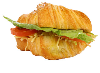 croissant with tomato and lettuce
lettuce 

