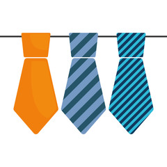 collection tie with stripes decorative father day vector illustration eps 10