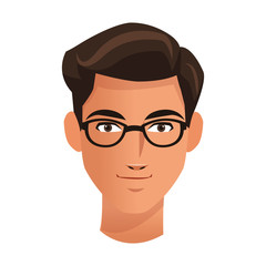 man face cartoon icon over white background. colorful design. vector illustration