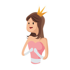 princess cartoon icon over white background. colorful design. vector illustration