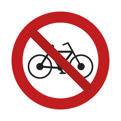 prohibited bicycle transport sport recreational sign road vector illustration eps 10