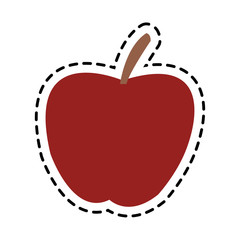 red apple fruit icon over white background. colorful design. vector illustration
