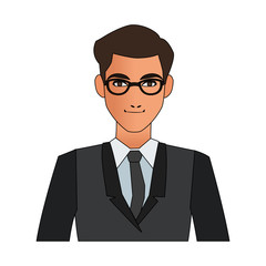 businessman cartoon icon over white background. colorful design. vector illustration