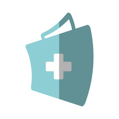 Obraz premium first aid kit suitcase emergency clinic shadow vector illustration eps 10