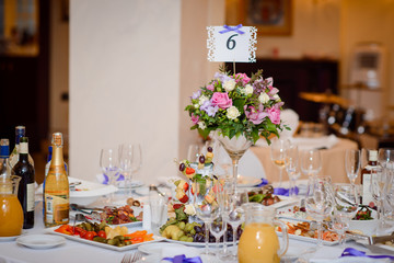 served table in a restaurant