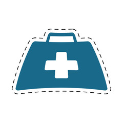 Obraz premium first aid kit suitcase emergency clinic cut line vector illustration eps 10