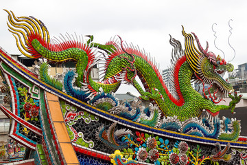 Dragon on a temple, Taiwan.