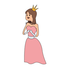 princess cartoon icon over white background. colorful design. vector illustration