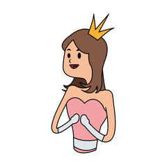 princess cartoon icon over white background. colorful design. vector illustration