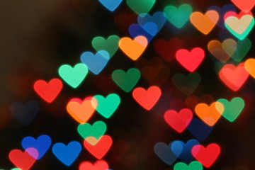 Luces de corazones coloridos