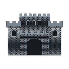 Medieval castle icon over white background. colorful design. vector illustration