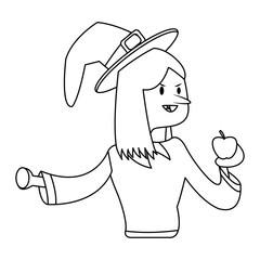 witch cartoon icon over white background. vector illustration