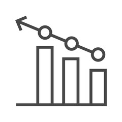 Chart Thin Line Vector Icon Isolated on the White Background.
