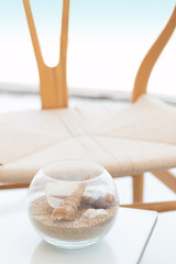 shell decoration on table