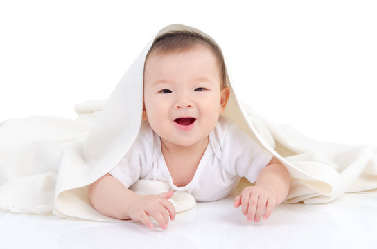 Cheerful asian baby
