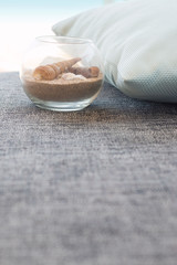 shells decoration in glass