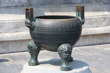 Bronze pot in the Temple of Heaven, Beijing China