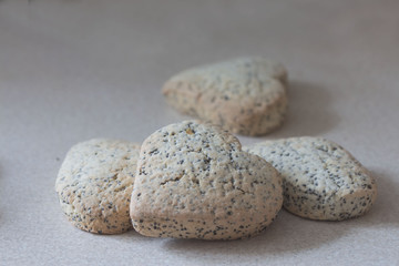 original shortbread cookies with poppy hearts