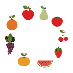 Delicious and fresh fruits icon vector illustration graphic design