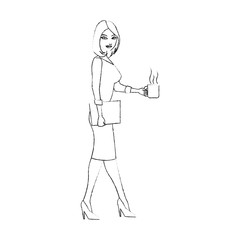 businesswoman cartoon icon over white background. vector illustration