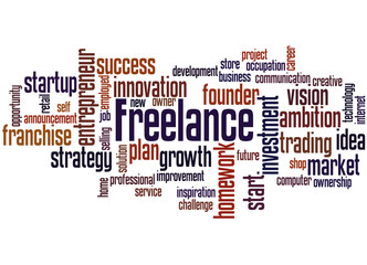 Obraz premium Freelance, word cloud concept 3