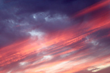 Sky background on the sunset