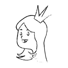 princess cartoon icon over white background. vector illustration