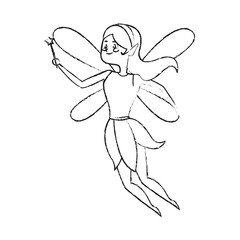 fairy cartoon icon over white background. vector illustration