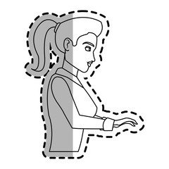 businesswoman cartoon icon over white background. vector illustration