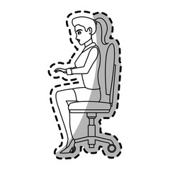 businesswoman cartoon icon over white background. vector illustration