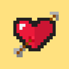 Obraz premium Pixel style heart vector
